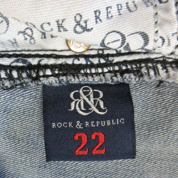 ROCK & REPUBLIC Khloe Unhemmed Frayed Hem Jean Skirt Plus Size 22W Stretch Denim - Picture 3 of 12